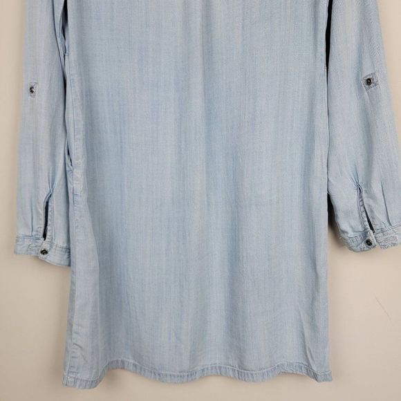 Cato Chambray Light Wash Button Up Long Sleeves Straight Fit Dress Size S - Picture 8 of 11
